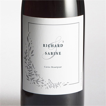 Flaschenetikett Hochzeit schlicht & elegant