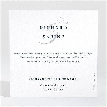 Dankeskarte Hochzeit Schlicht & Elegant - Vue 2
