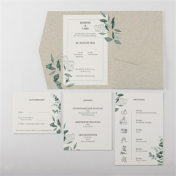 Hochzeitseinladung intime blätterwelt - Vue 5