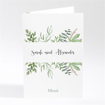 Menükarte Hochzeit blättertanz