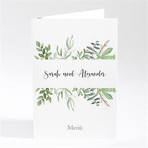 Menükarte Hochzeit blättertanz