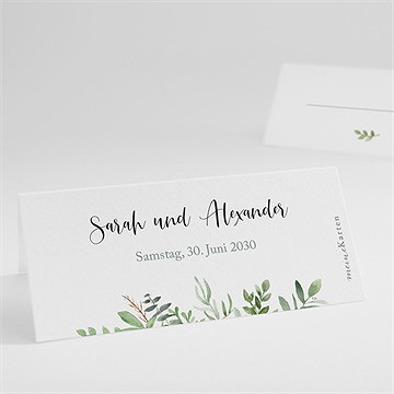 Tischkarte Hochzeit blättertanz