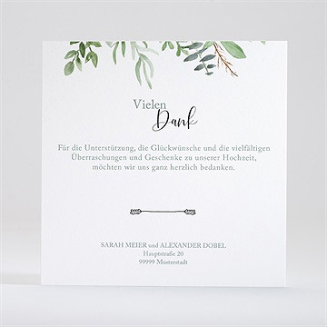 Dankeskarte Hochzeit blättertanz - Vue 2