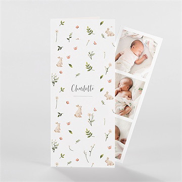 Geburtskarte häschen - fotostreifen