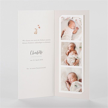 Geburtskarte häschen - fotostreifen - Vue 2