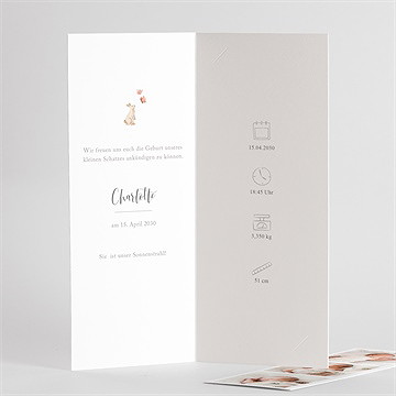 Geburtskarte häschen - fotostreifen - vue 3