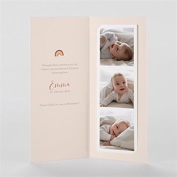Geburtskarte rosa kleidchen - fotostreifen - Vue 2