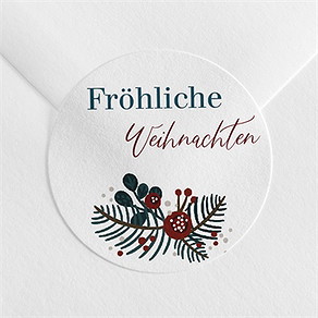 Sticker Weihnachten hagebutte