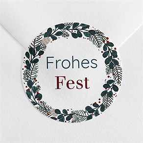 Sticker Weihnachten lorbeerkranz