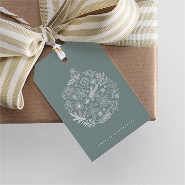 Geschenkanhänger Weihnachten florale weihnachtskugel - Vue 2