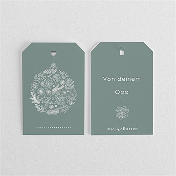 Geschenkanhänger Weihnachten florale weihnachtskugel - Vue 3