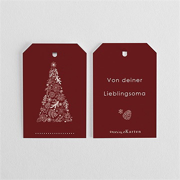 Geschenkanhänger Weihnachten roter tannenbaum - Vue 3