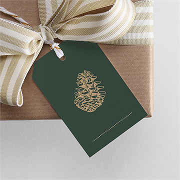 Geschenkanhänger Weihnachten goldener tannenzapfen - Vue 2