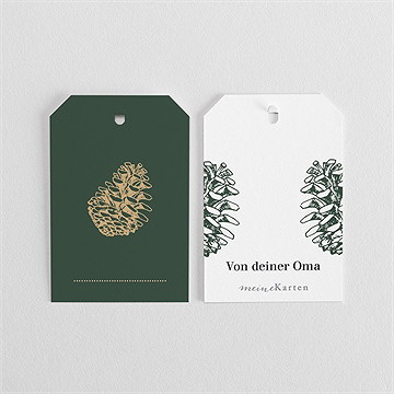 Geschenkanhänger Weihnachten goldener tannenzapfen - Vue 3