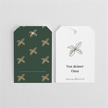 Geschenkanhänger Weihnachten schöne stechpalme - Vue 3