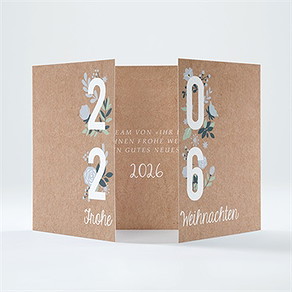 Weihnachtskarte blumiges kraftpapier