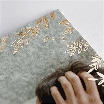 Weihnachtskarte Goldener Blätterrahmen - vue 2