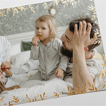 Weihnachtskarte Goldener Blätterrahmen - vue 3