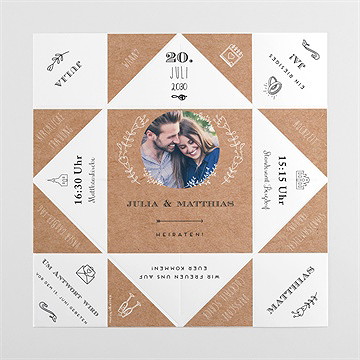 Hochzeitseinladung vertrauen - origami - Vue 4