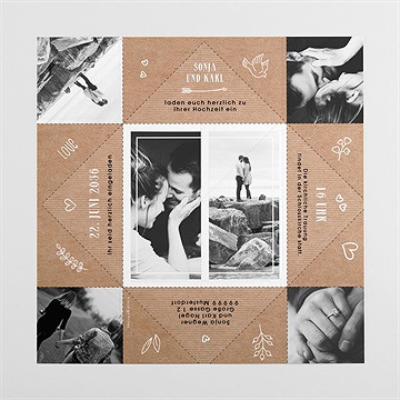 Hochzeitseinladung myriade - origami - vue 4