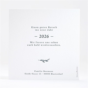 Weihnachtskarte Goldene Blätterkrone - vue 4