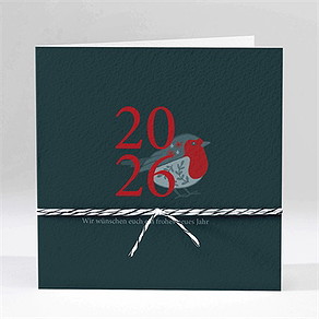 Weihnachtskarte kleines rotkehlchen