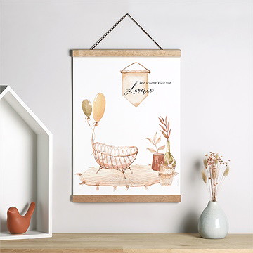 Geburtsposter Wiege Mädchen - Vue 2