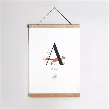 Geburtsposter Tieralphabet - Initial