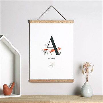 Geburtsposter Tieralphabet - Initial - Vue 2