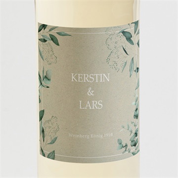 Flaschenetikett Hochzeit Intime blätterwelt