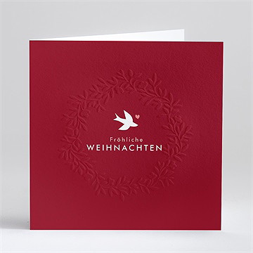 Weihnachtskarte rote friedenstaube