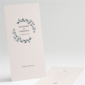 Menükarte Hochzeit schöner glanz
