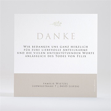 Trauerdanksagung hommage - quadrat groß - vue 2