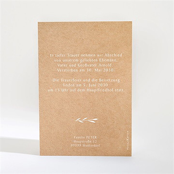 Trauerkarte abschiednehmen - Vue 2