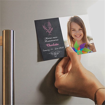 Einladung Kommunion weizenähren rosa - magnet - Vue 2