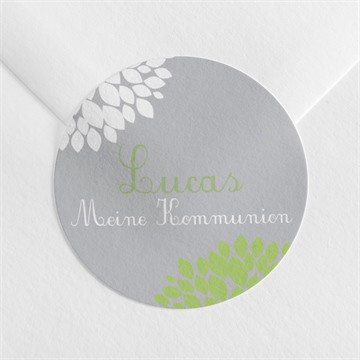 Aufkleber Kommunion Blumen mit tauben