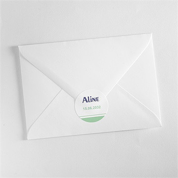 Aufkleber Kommunion Grüner Kommunionsgruß - Vue 3