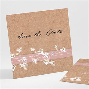 Save the Date Karte mit efeu gebunden
