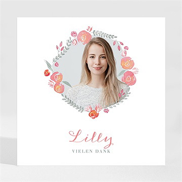 Dankeskarte Konfirmation verziertes foto - magnet