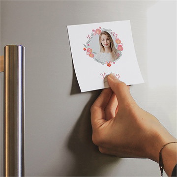 Dankeskarte Konfirmation verziertes foto - magnet - Vue 2