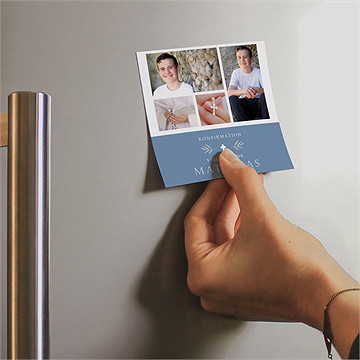 Dankeskarte Konfirmation vergiss mein nicht blau magnet - Vue 2