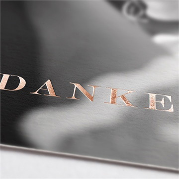 Dankeskarte Hochzeit lorbeergrün - kupfer - Vue 2