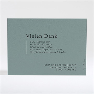 Dankeskarte Hochzeit lorbeergrün - kupfer - vue 3