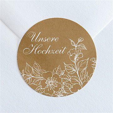 Aufkleber Hochzeit weiße blüten