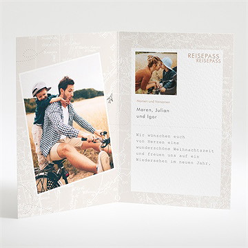 Weihnachtskarte reisepass ins neue jahr - vue 2