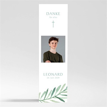 Dankeskarte Konfirmation vergoldeter blumenkranz