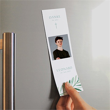 Dankeskarte Konfirmation vergoldeter blumenkranz - Vue 2