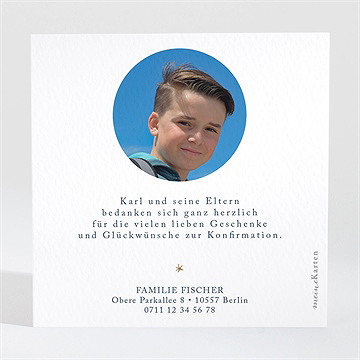 Dankeskarte Konfirmation sterne - Vue 2