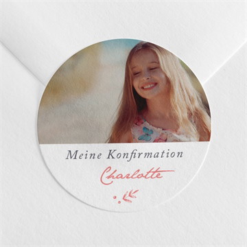 Aufkleber Konfirmation Kupferblätter