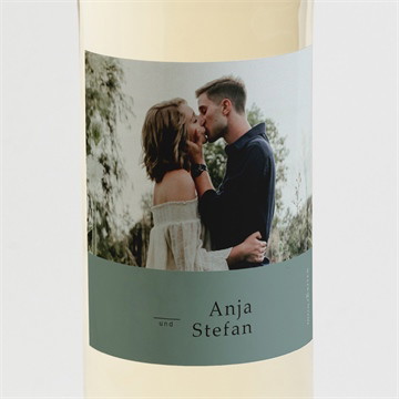 Flaschenetikett Hochzeit lorbeergrün